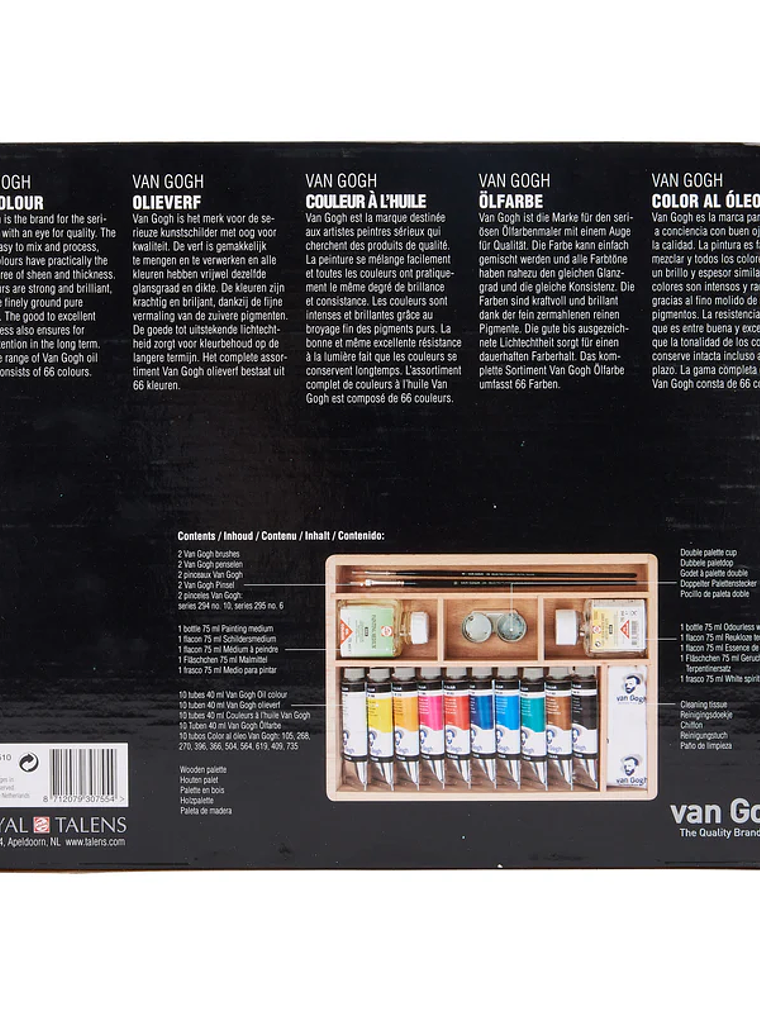  Van Gogh Oil colour caixa de madeira simples | 10 x 40 ml + acessórios  3