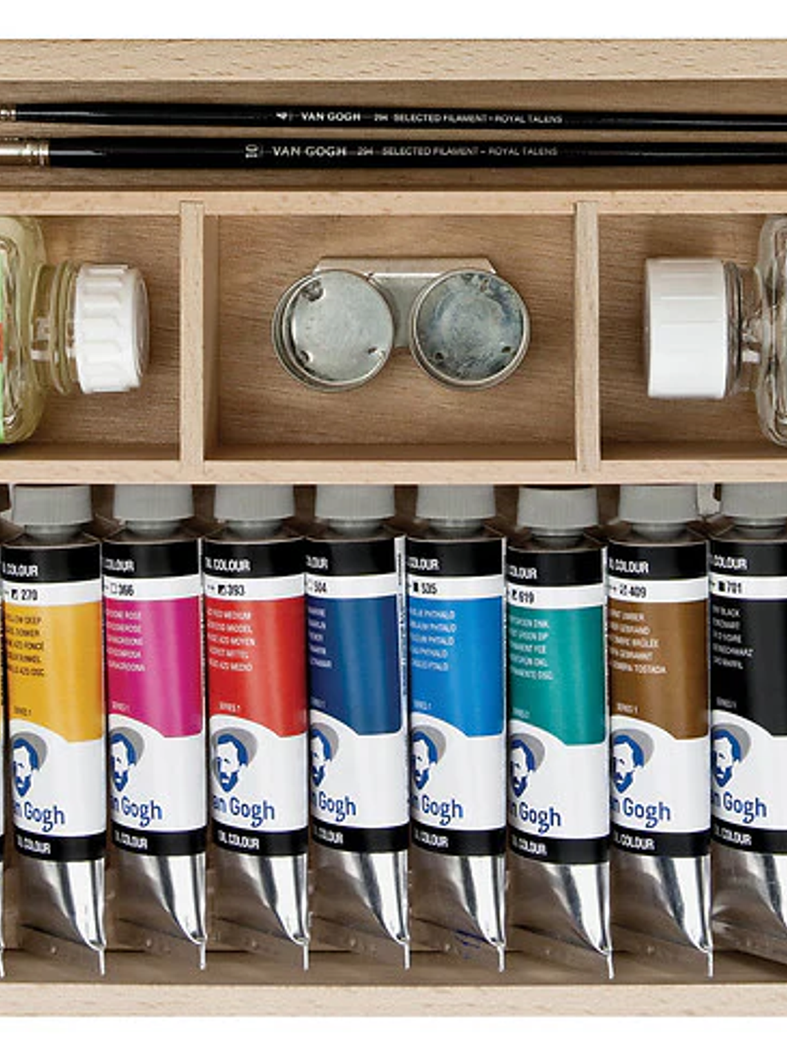  Van Gogh Oil colour caixa de madeira simples | 10 x 40 ml + acessórios  2