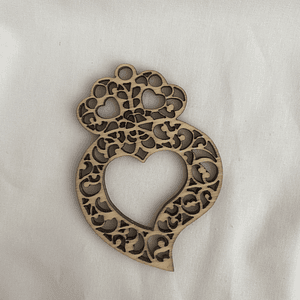 Coração de viana em choupo 8,50 cm 