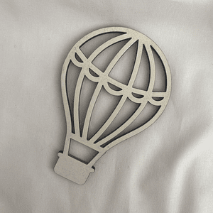 Balão de ar quente em mdf branco 10 cm 