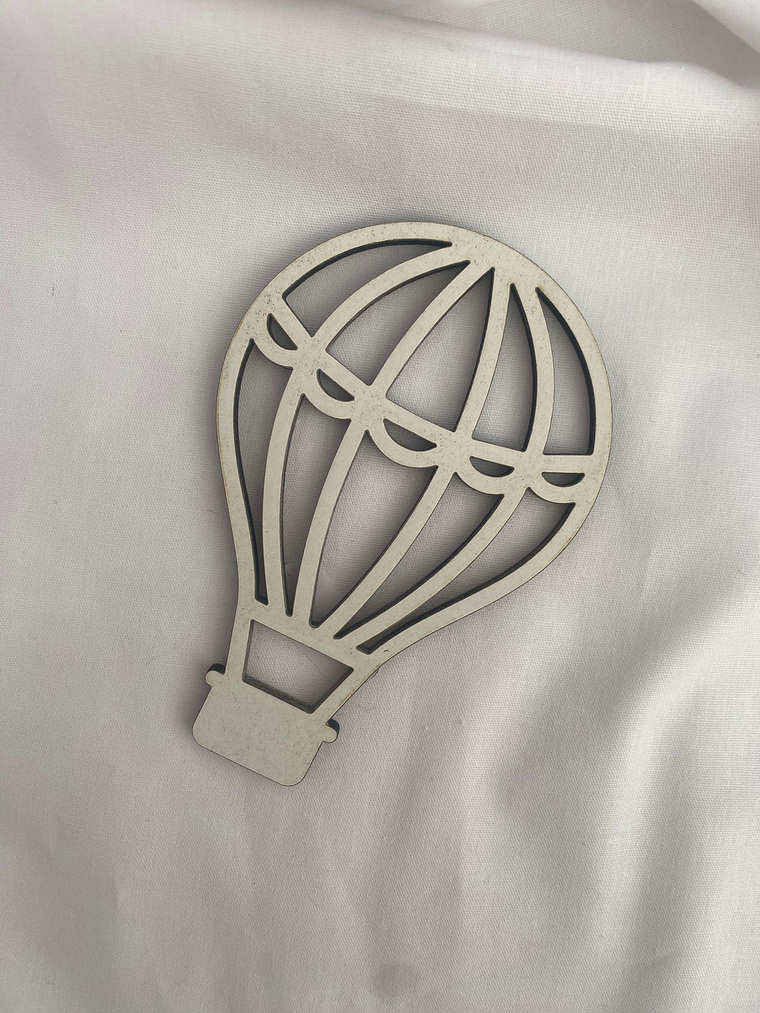 Balão de ar quente em mdf branco 10 cm  1