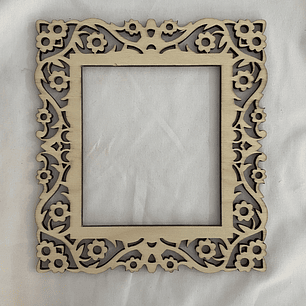 Moldura em choupo floral