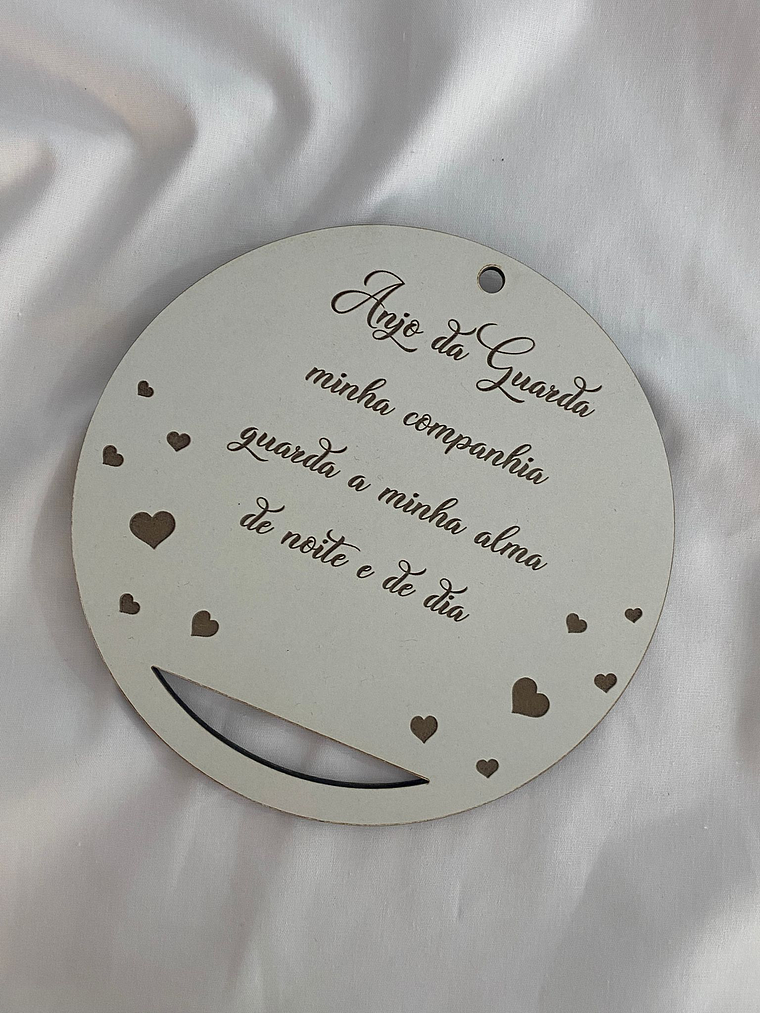 Plaquinha do anjo da guarda em mdf branco  1