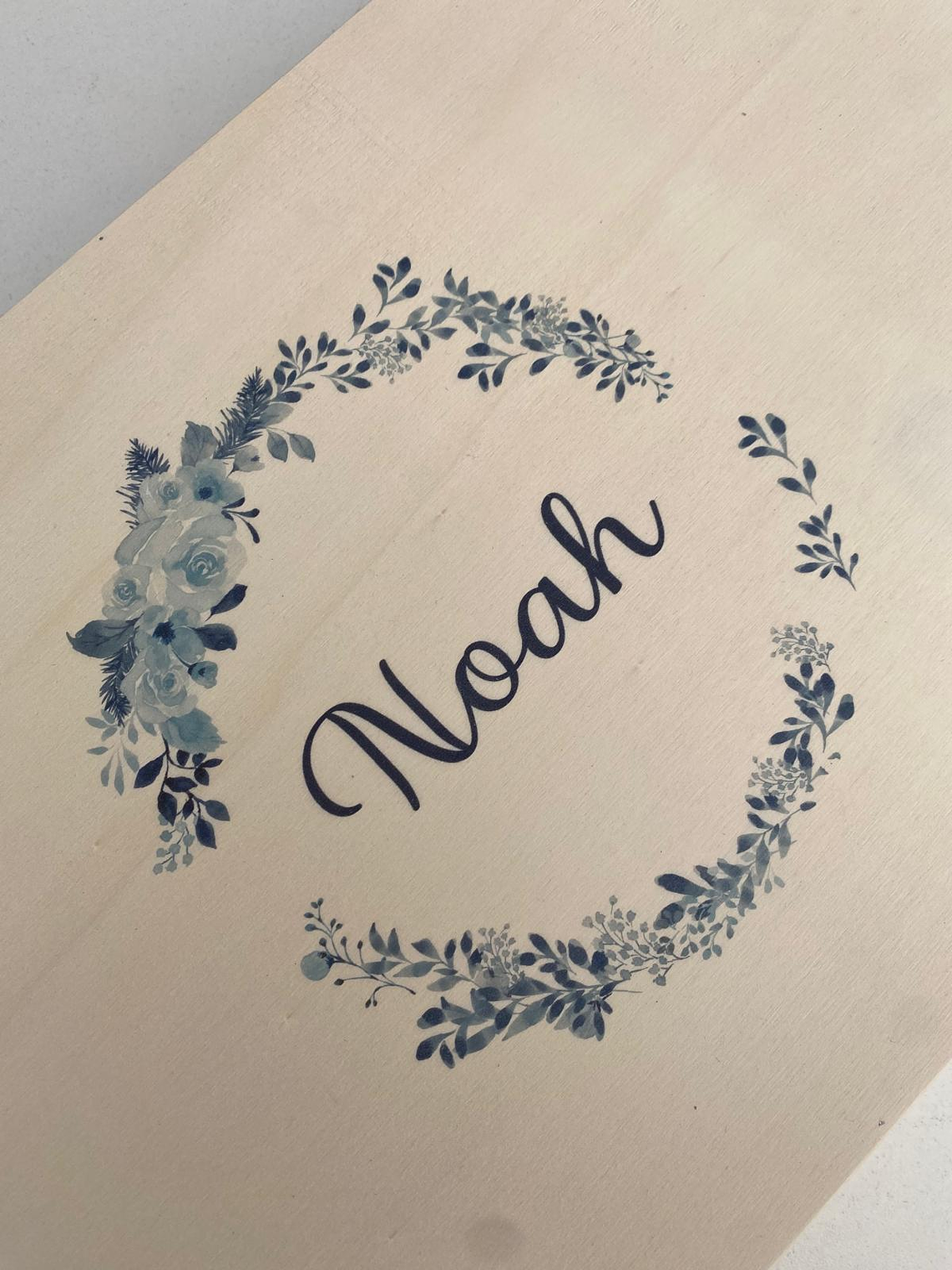 Caixa de batizado com gravação floral 1