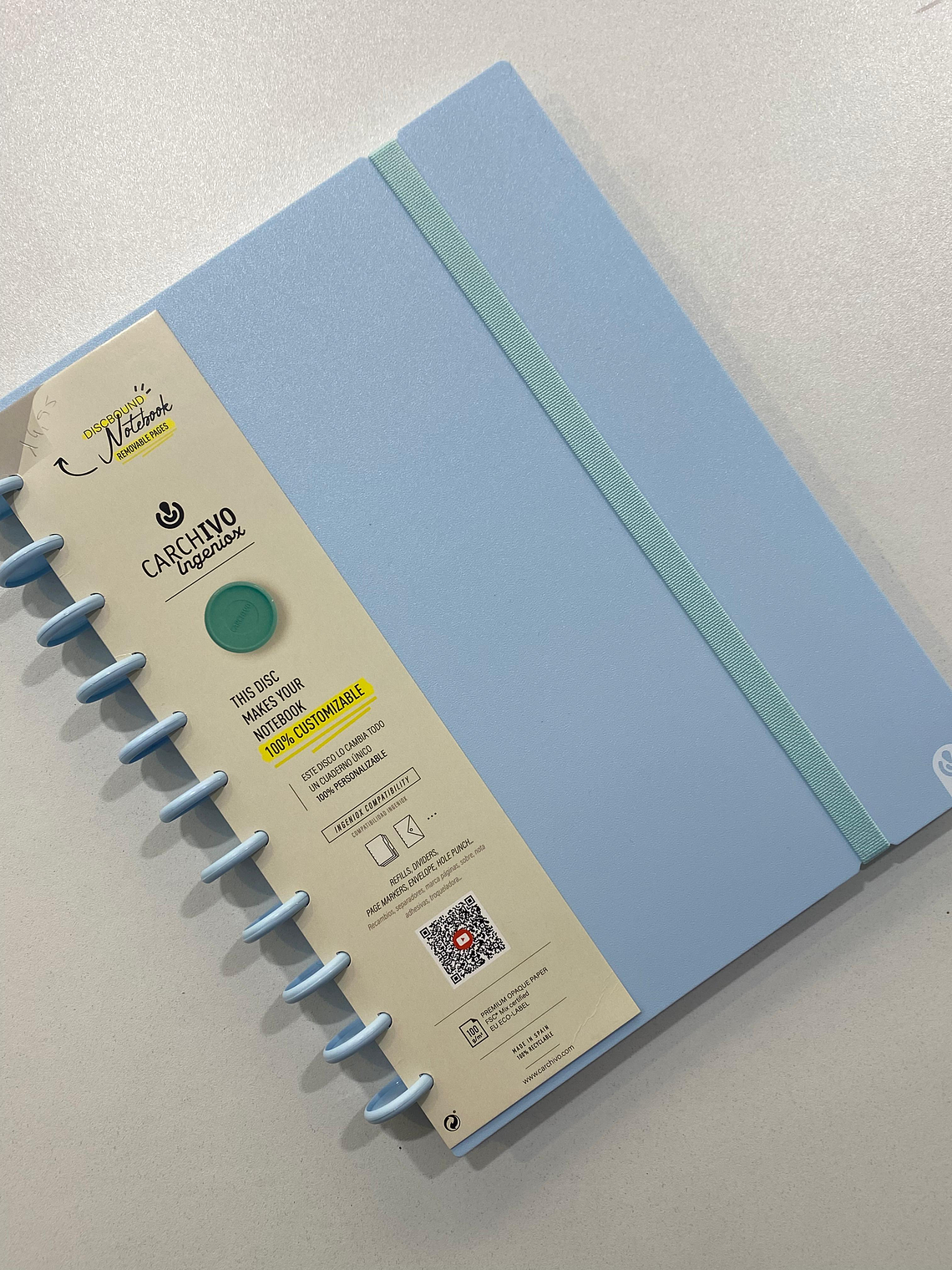 Caderno inteligente A4 azul claro  1