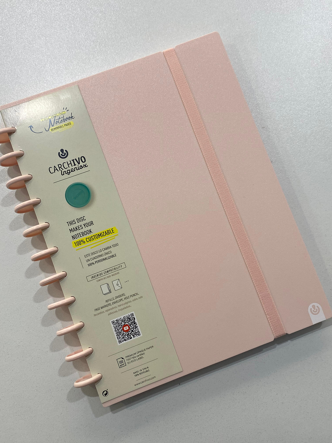 Caderno inteligente A4 rosa claro  1