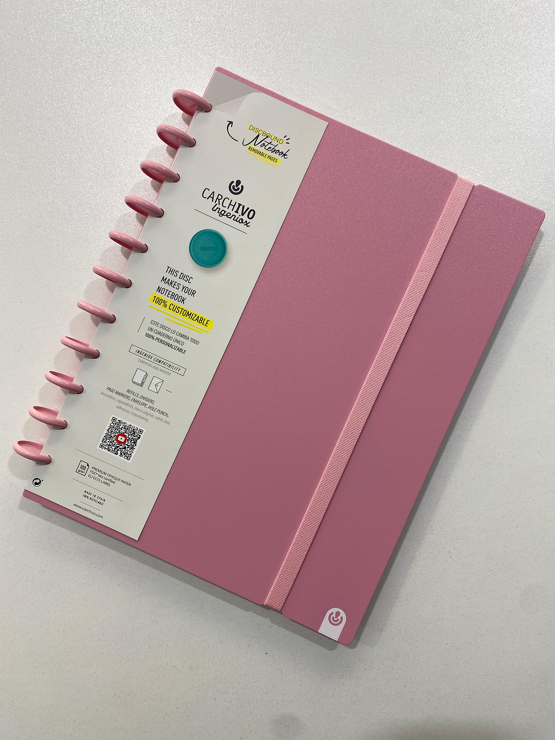 Caderno inteligente A4 rosa escuro 1