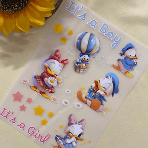 Papel Transfer com o pato Donald e Margarida 