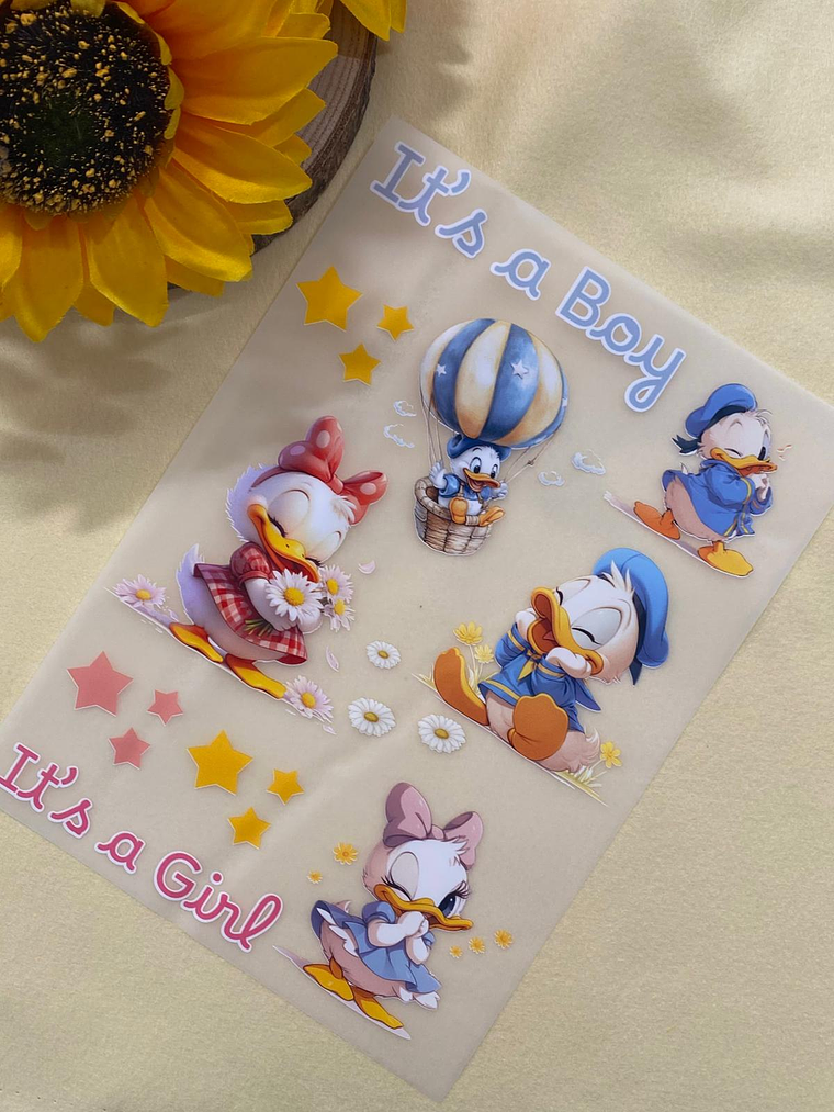 Papel Transfer com o pato Donald e Margarida  1