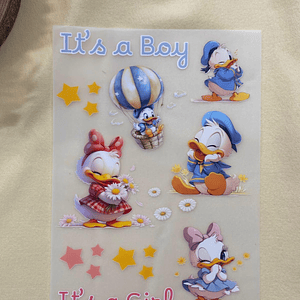 Papel Transfer com o pato Donald e Margarida 