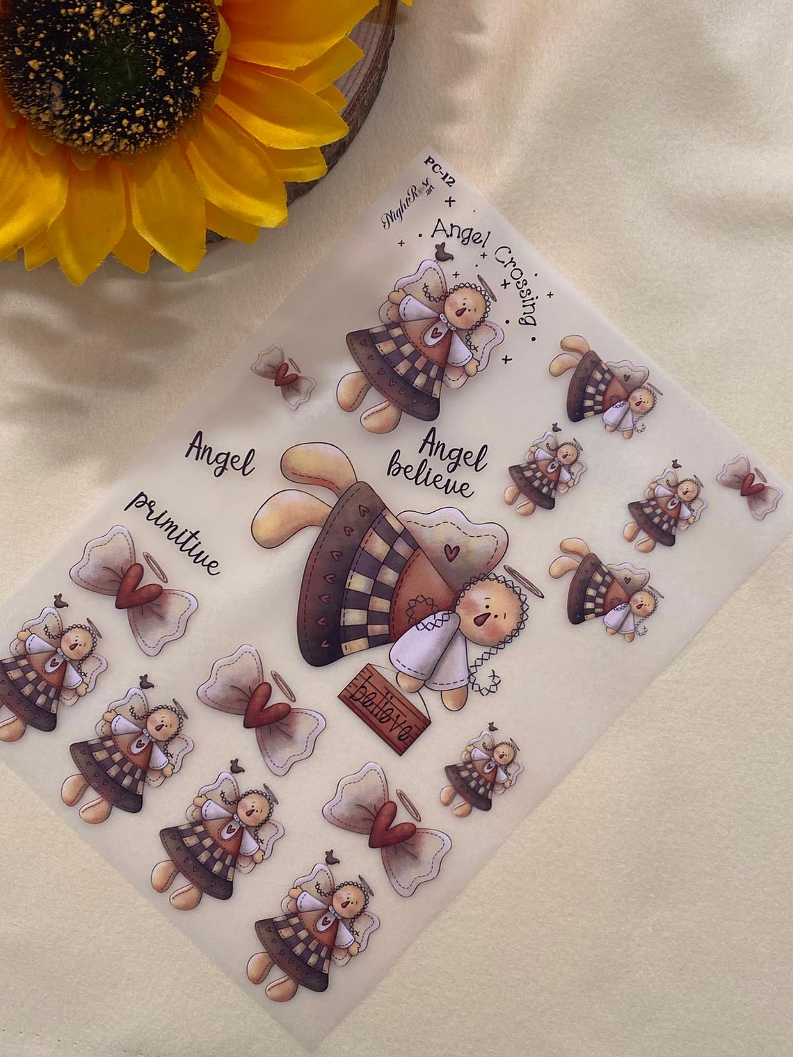 Papel Transfer com anjinhos  1