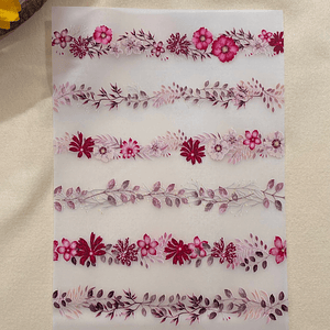 Papel transfer com flores 
