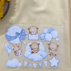 Papel transfer com ursinhos 