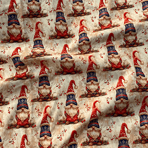 Tecido com gnomos 