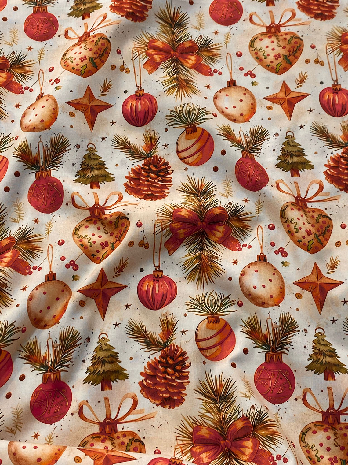 Tecido com elementos natalinos  1