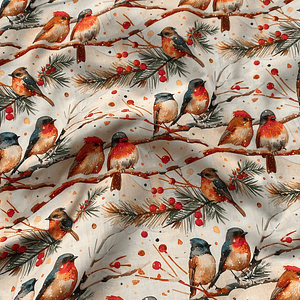 Tecido com passarinhos 