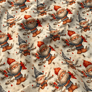 Tecido com gnominhos 