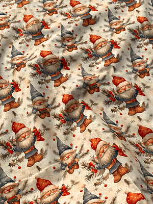 Tecido com gnominhos 