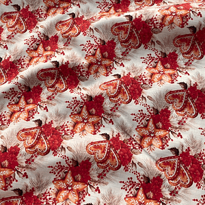 Tecido com corações 