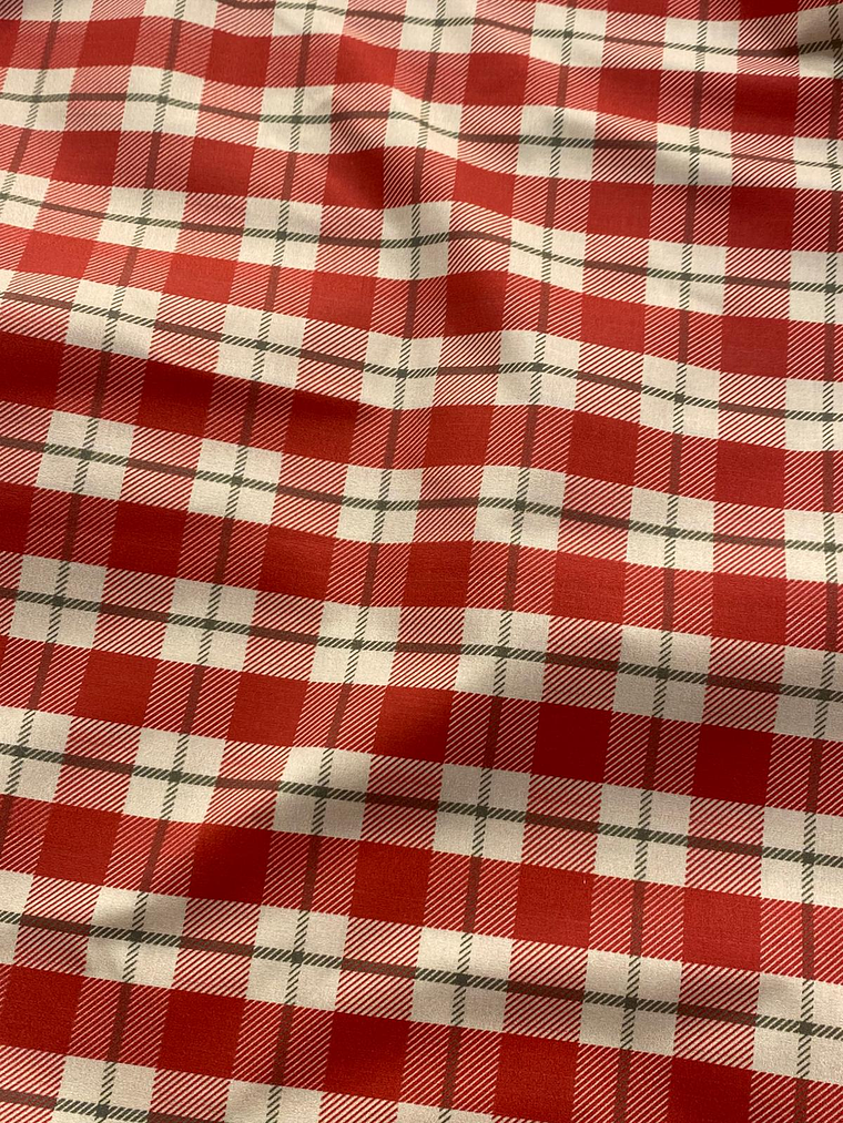 Tecido quadriculado vermelho  1