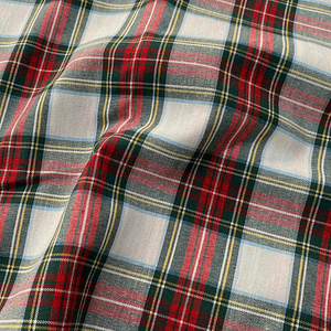 Tecido xadrez verde e vermelho 