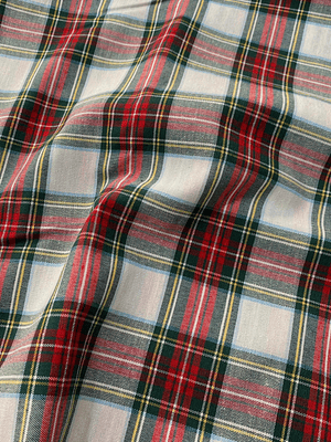 Tecido xadrez verde e vermelho 