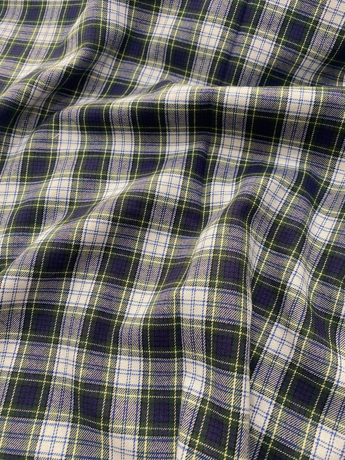 Tecido xadrez azul escuro  1