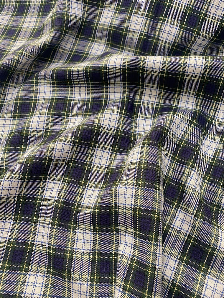 Tecido xadrez azul escuro  1