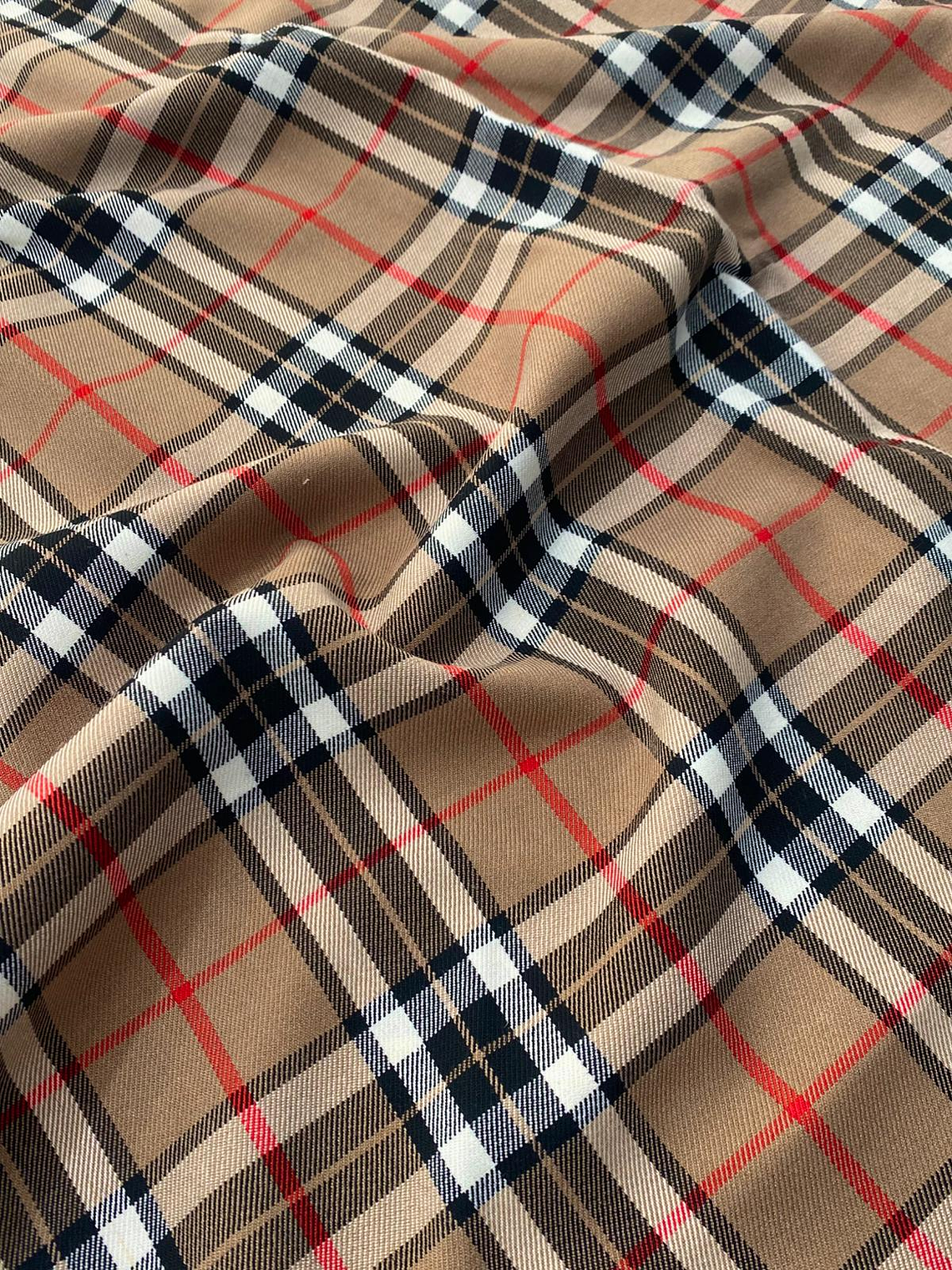 Tecido xadrez bege  1