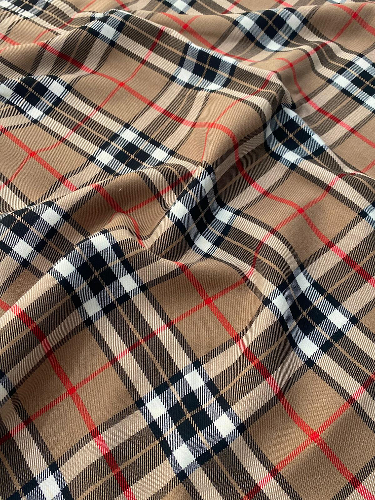 Tecido xadrez bege  1