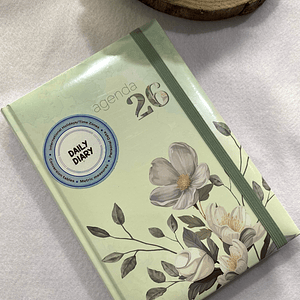 Agenda verde pastel 2026 floral 
