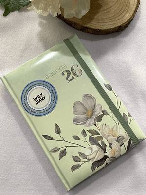 Agenda verde pastel 2026 floral 