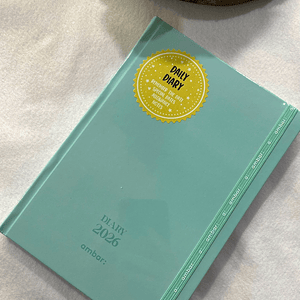 Agenda verde água pastel 2026