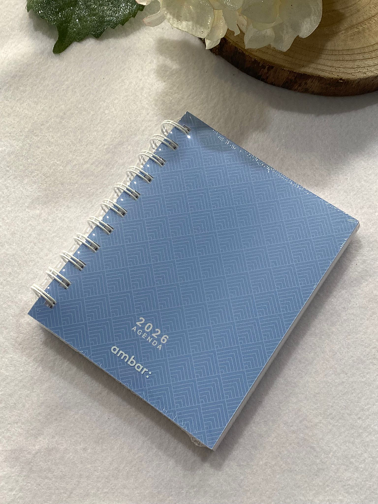 Agenda azul com figuras geométricas 2026 1