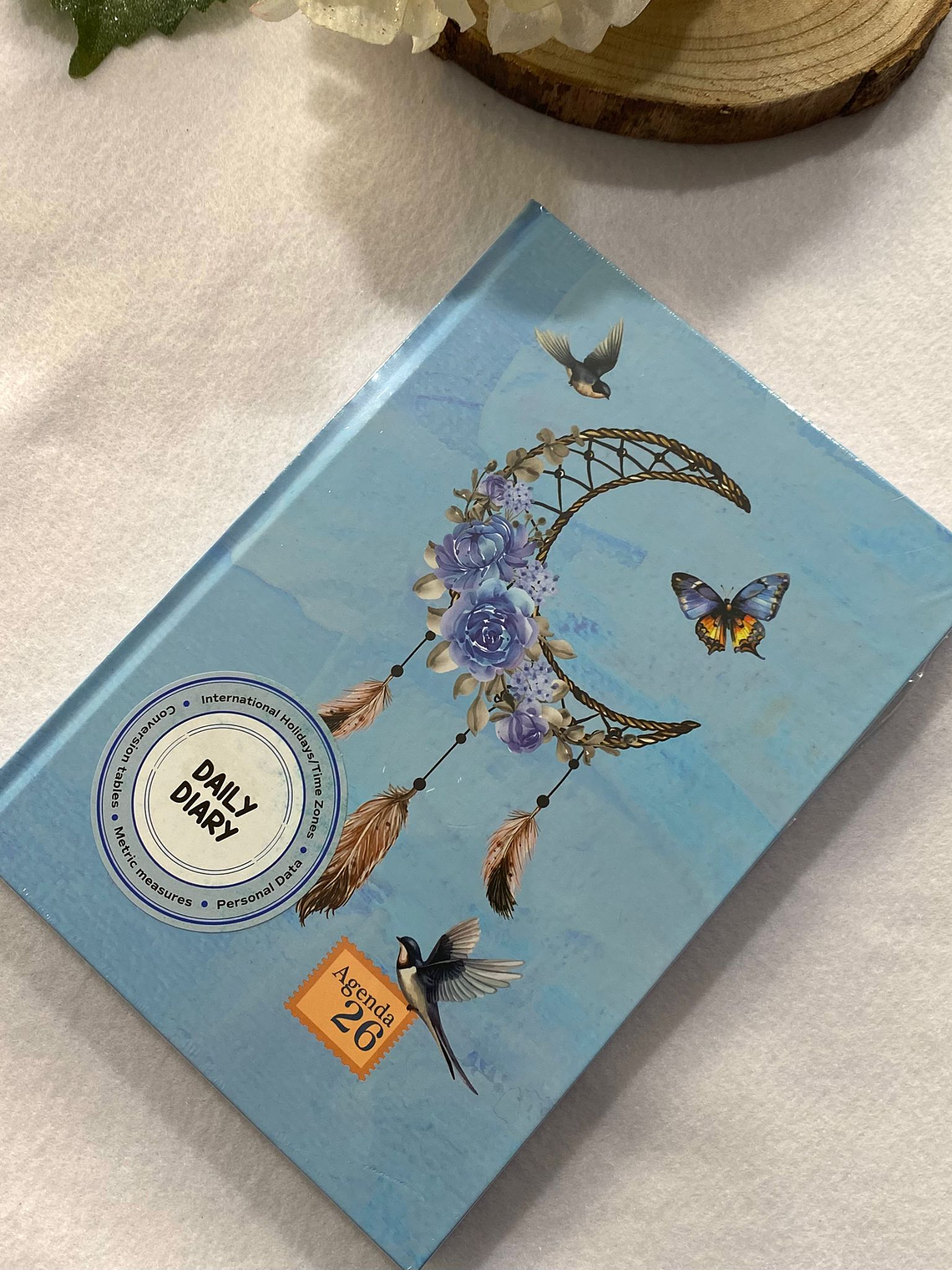 Agenda azul com borboletas  1