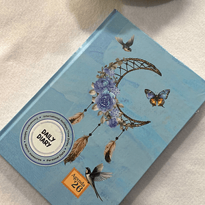 Agenda azul com borboletas 