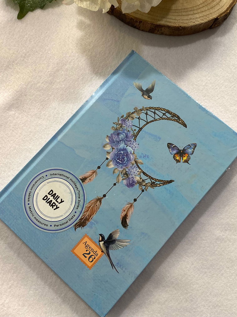 Agenda azul com borboletas  1