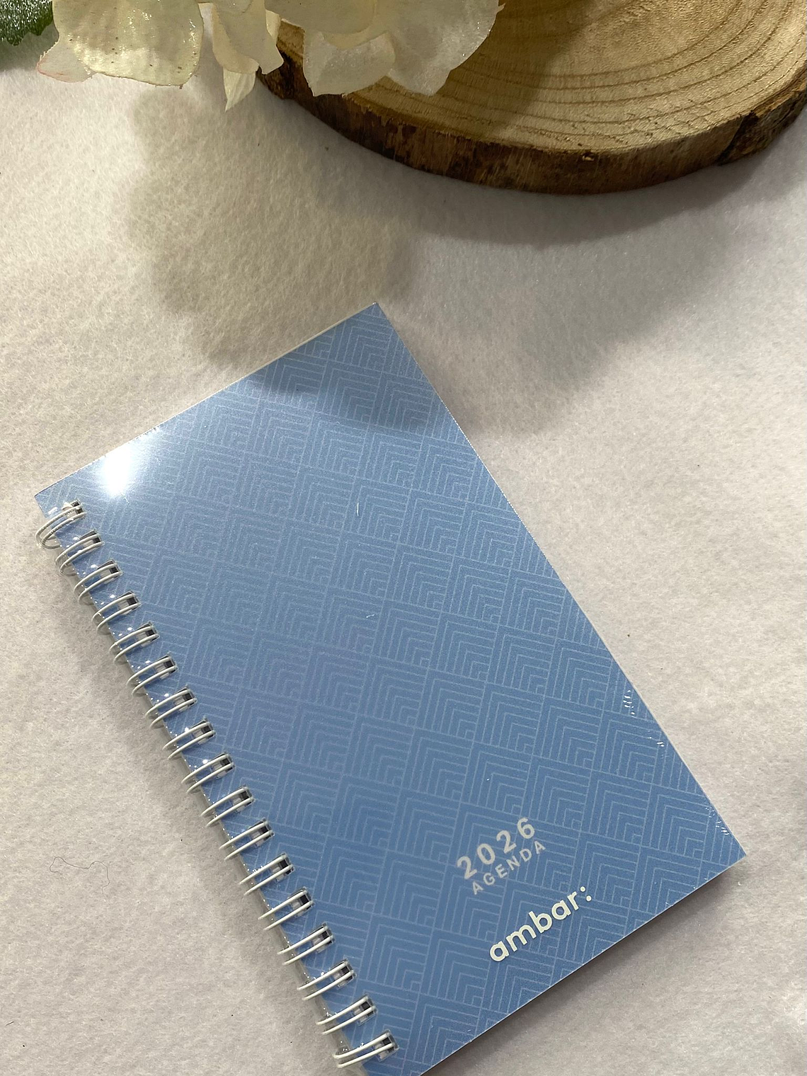 Agenda azul com figuras geométricas 2026 1