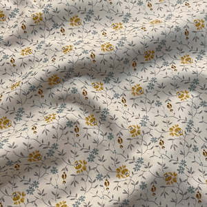 Tecido com florzinhas amarelas 