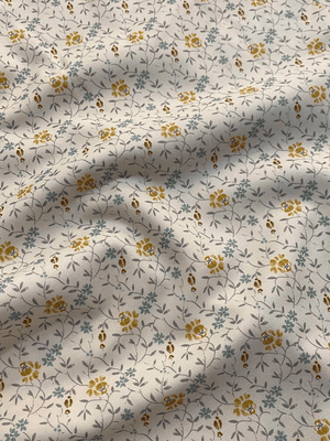 Tecido com florzinhas amarelas 