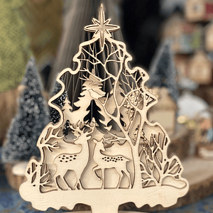 Pinheiro de Natal com renas 