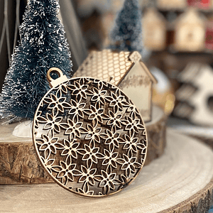 Bola de natal com flores geométricas