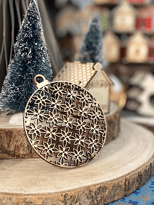 Bola de natal com flores geométricas