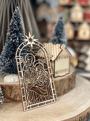 Presépio de natal em choupo