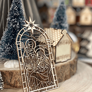 Presépio de natal em choupo