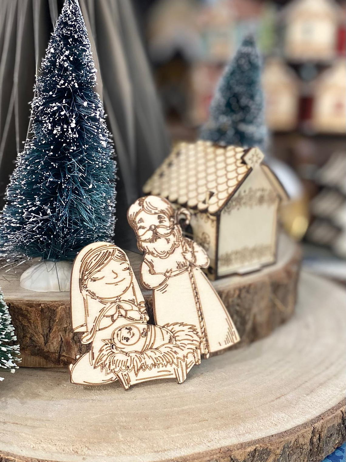 Presépio de natal com gravação a laser  1