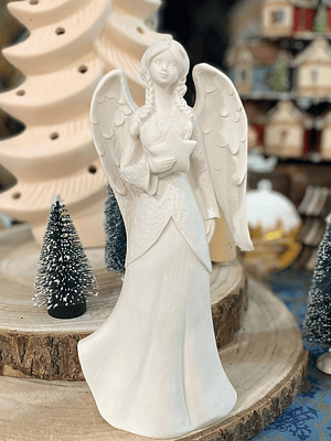 Anjo com estrelinha 11 cm x 22,5 cm