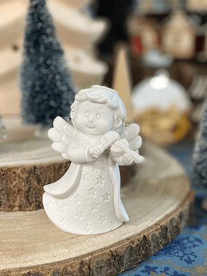 Anjo com violino 7 cm x 9,5 cm