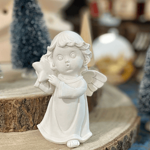Anjo com estrelinha 11 cm x 8 cm