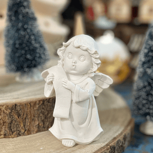 Anjo com pergaminho 11 cm x 8 cm